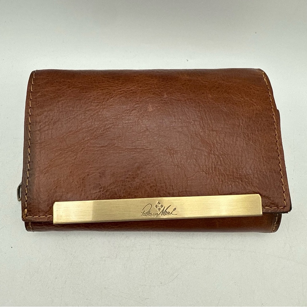 Patricia Nash REITI Women's Leather Wallet Cognac Brown Trifold RFID New
